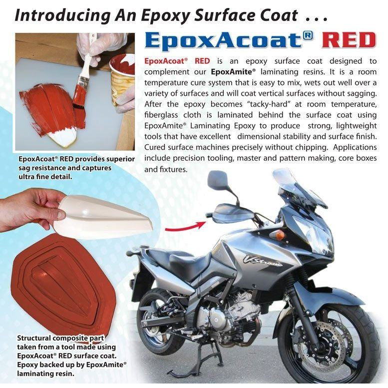 Resins And Plastics Etc - Smooth-On EpoxAcoat Surface Coat Epoxy - RED Or GREY