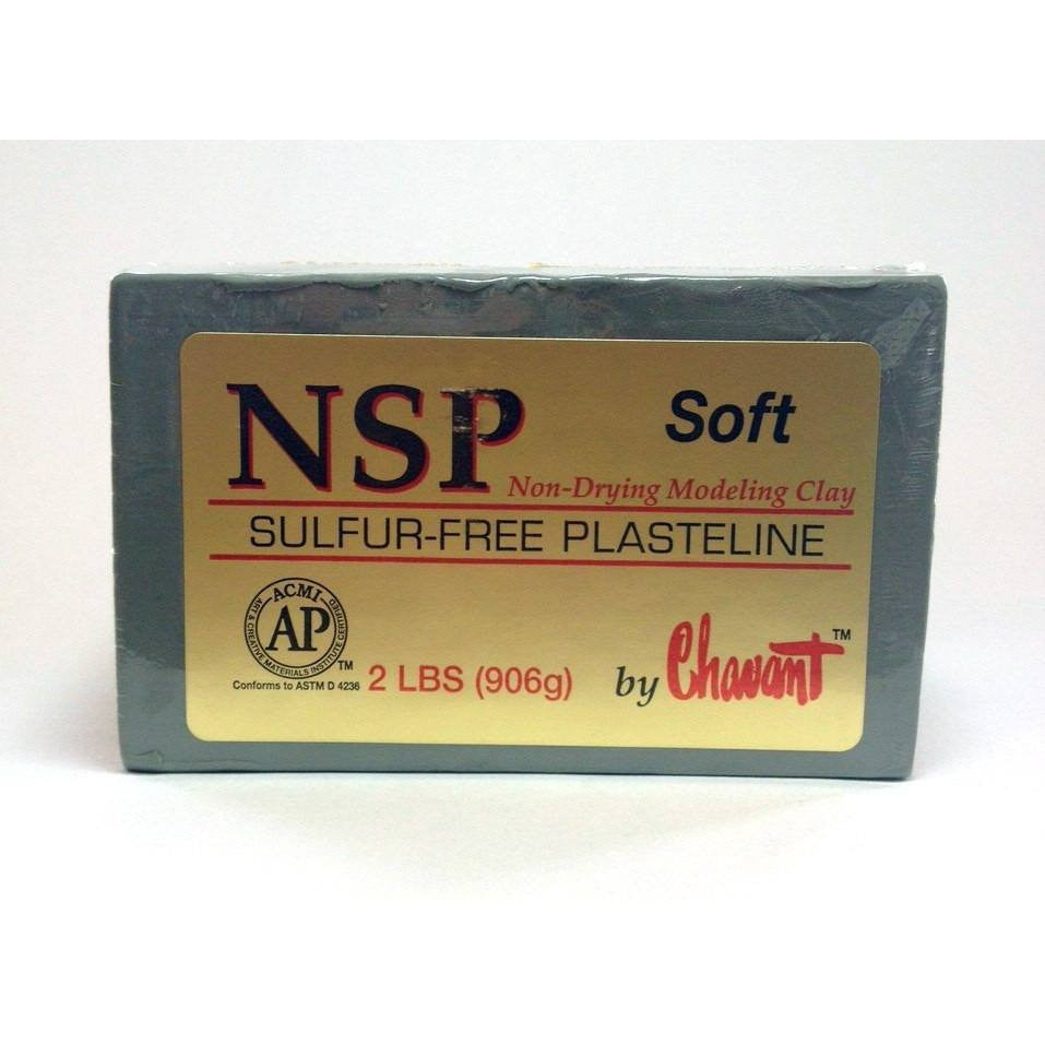 Chavant NSP Medium - 2 lbs Professional Oil Based Sulfur Free Sculpting Clay- Brown